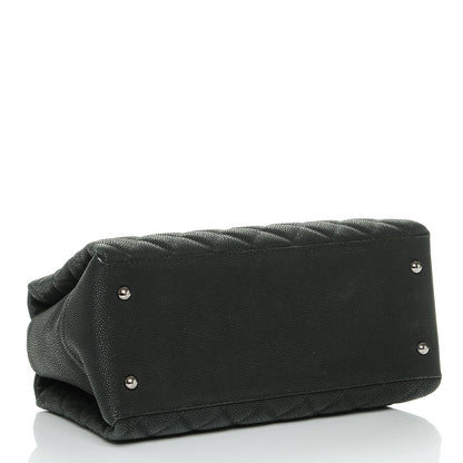 Chanel Iridescent Caviar Quilted Lady Pearly Tote Black 4 of 7