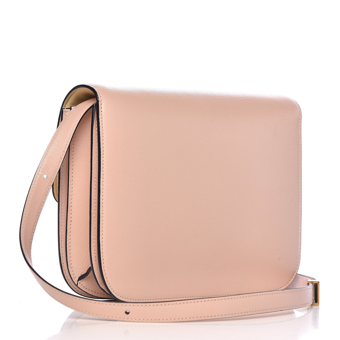 Shiny Goatskin Medium Classic Box Flap Bag Blush