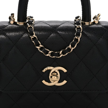 Chanel Caviar Quilted Coco Handle Clutch With Chain Black 8 of 10