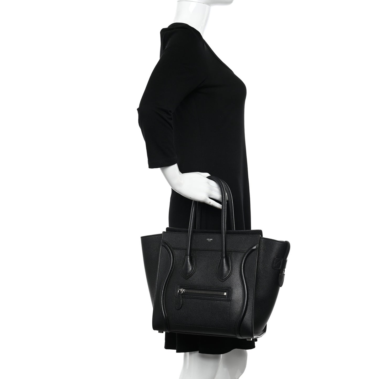 Drummed Calfskin Micro Luggage Black