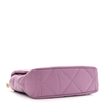 Chanel Goatskin Quilted Large Chanel 19 Flap Purple 4 of 10