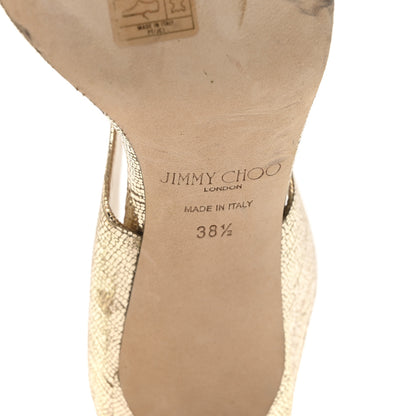 Jimmy Choo Metallic Calfskin Hira 85 Sandals 38.5 Gold 7 of 8