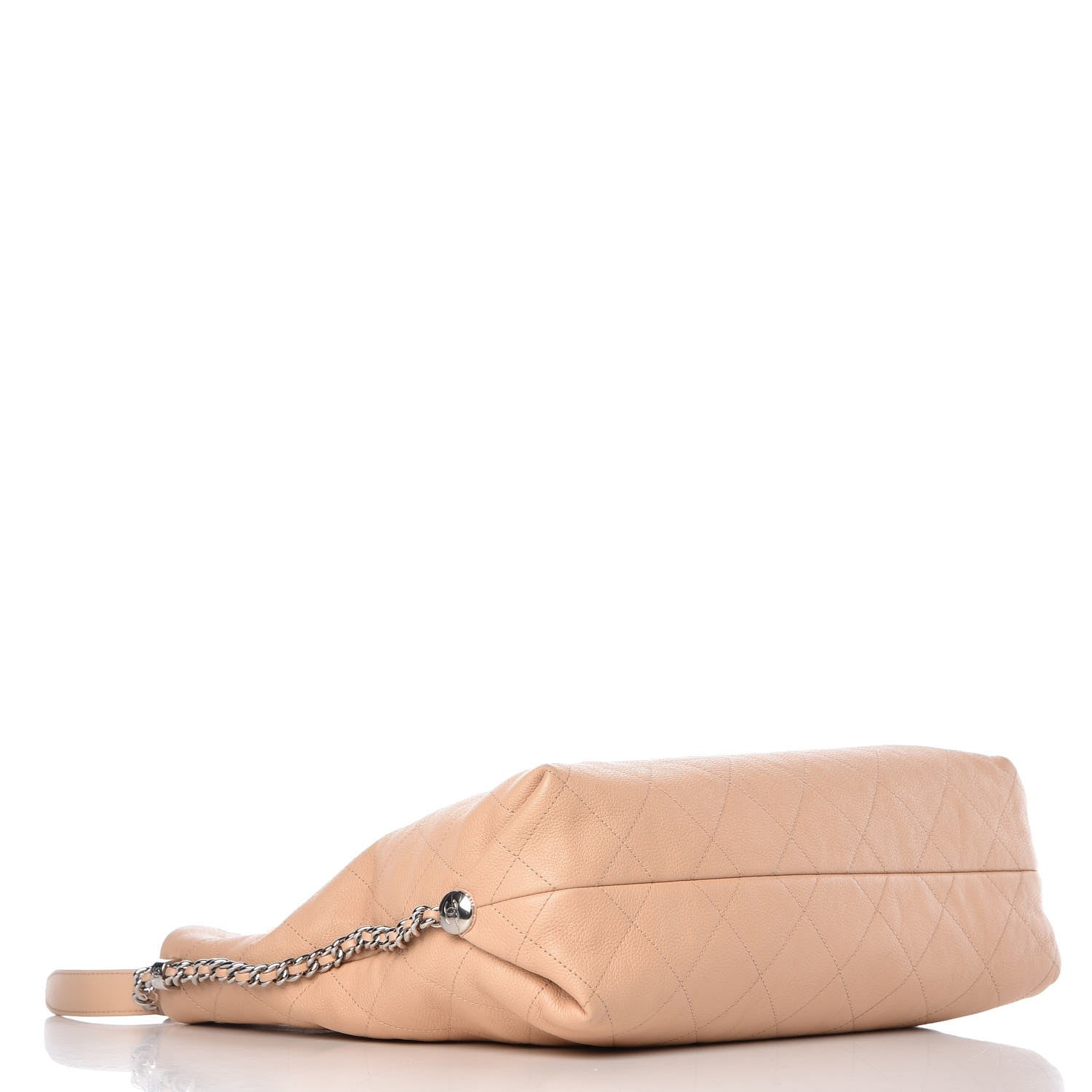 Chanel Grained Calfskin Stitched Medium Braided With Style Hobo Beige 4 of 12