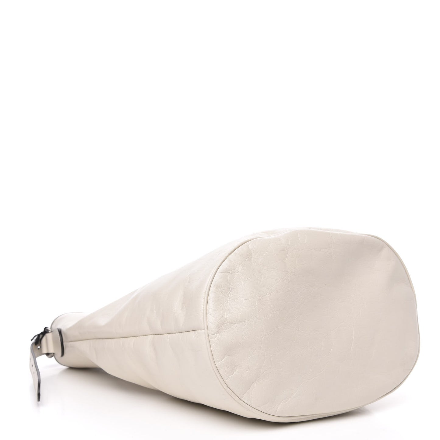 Fluffy Calfskin Morpheus Hobo Shoulder Bag White