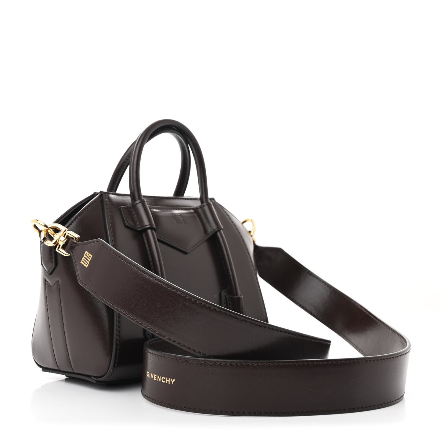 Box Calfskin Toy Lock Antigona Shoulder Bag Ebony Brown