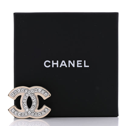Chanel Crystal CC Brooch Gold Silver 5 of 5