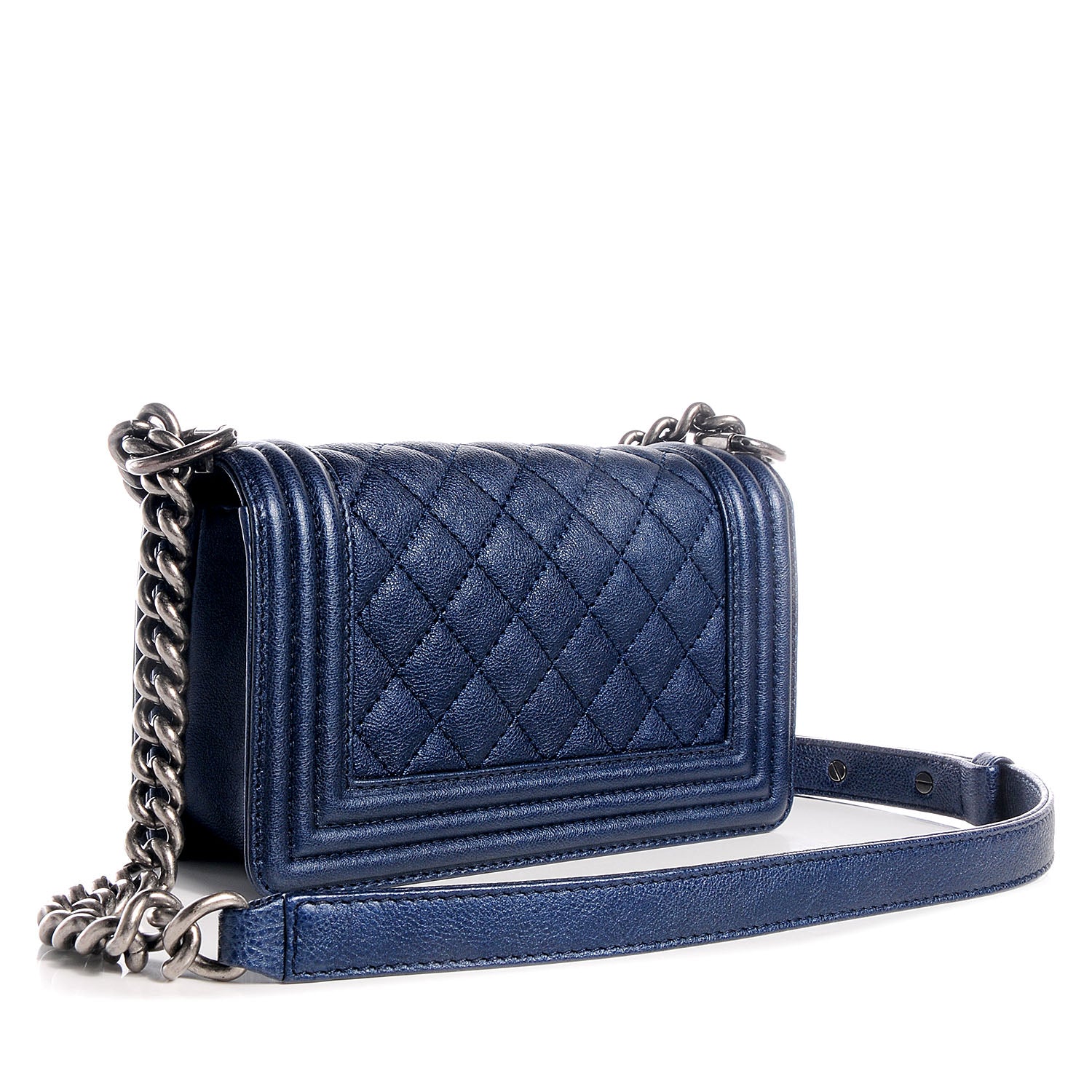 Chanel Calfskin Quilted Small Boy Flap Blue 3 of 9