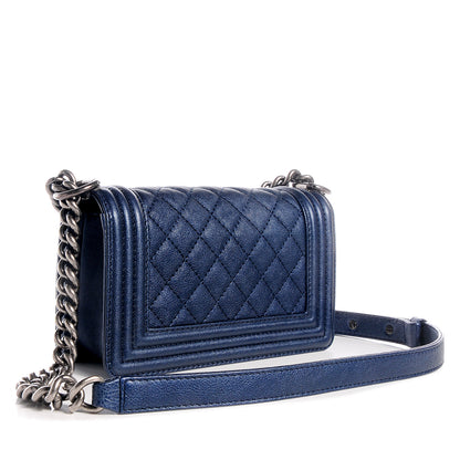 Chanel Calfskin Quilted Small Boy Flap Blue 3 of 9