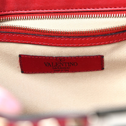 Valentino Garavani Vitello Rockstud Shoulder Satchel Rosso Valentino 6 of 9