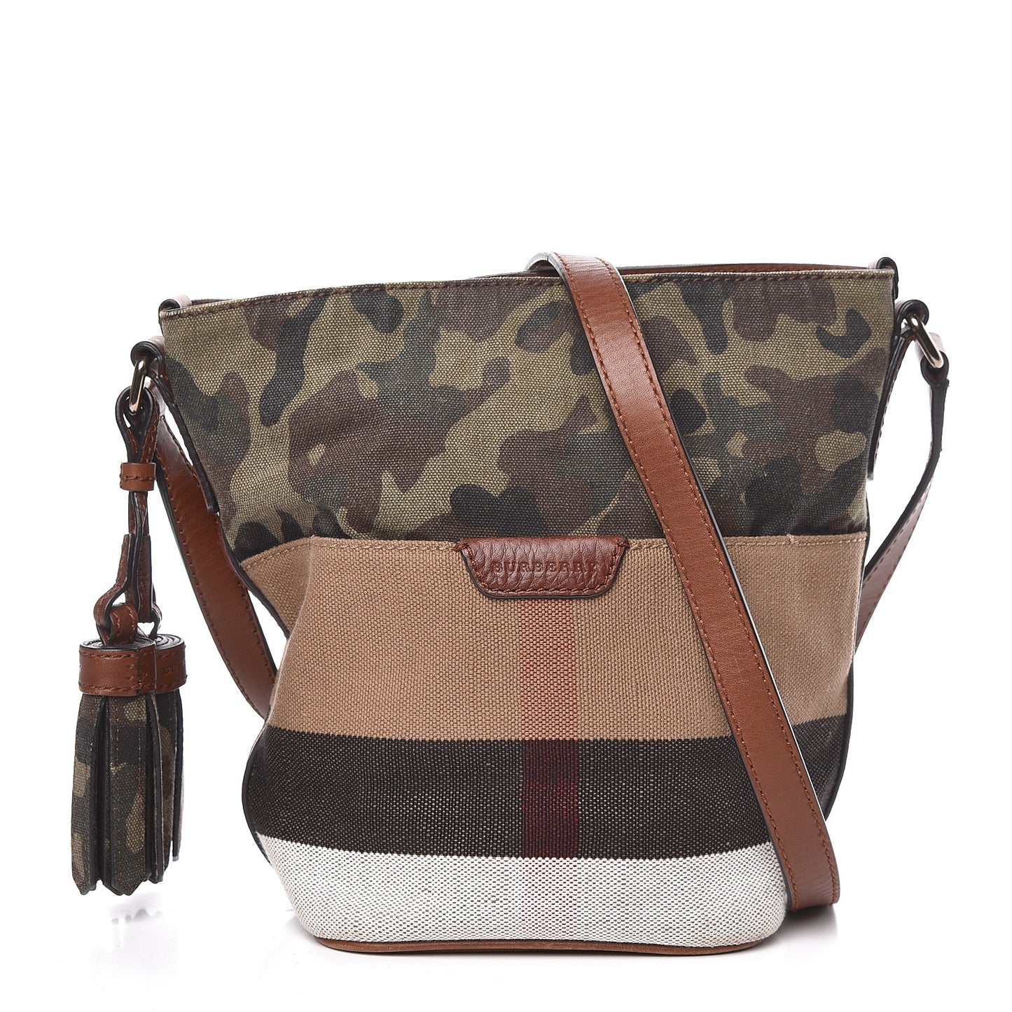 Canvas Mega Check Camouflage Mini Susanna Hobo Russet Brown
