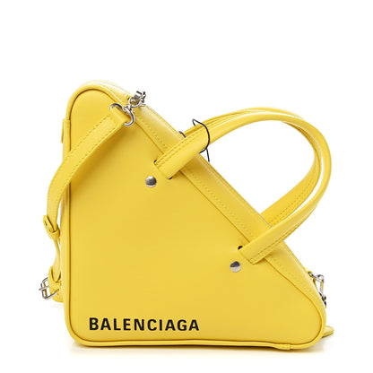 Balenciaga Shiny Day Calfskin Logo XS Triangle Duffle Jaune Black 1 of 11