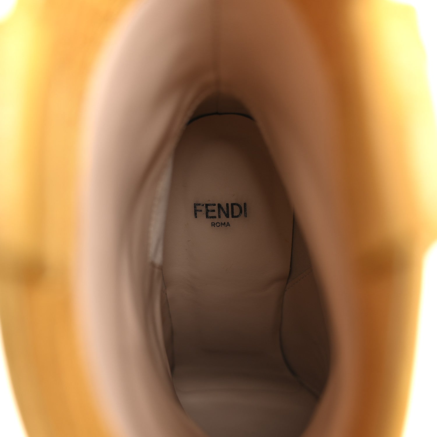 Fendi Calfskin Crocodile Embossed Cutwalk Ankle Boots 37 Yellow 7 of 9