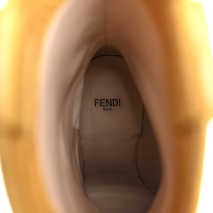 Fendi Calfskin Crocodile Embossed Cutwalk Ankle Boots 37 Yellow 7 of 9