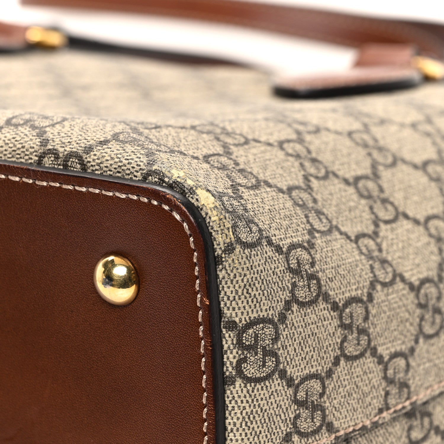 Gucci GG Supreme Monogram Linea A Foldover Tote Brown 11 of 13