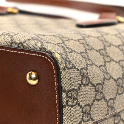 Gucci GG Supreme Monogram Linea A Foldover Tote Brown 11 of 13