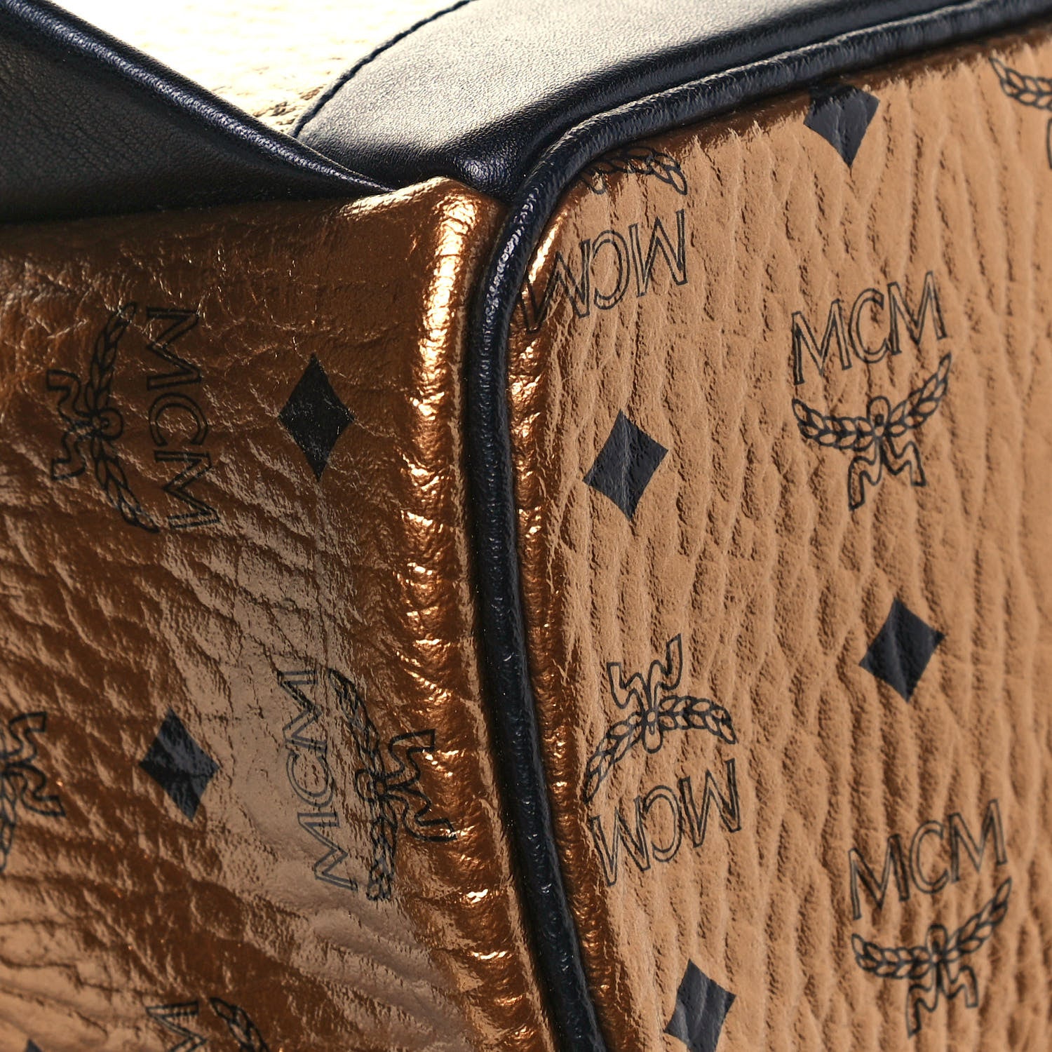 MCM Metallic Visetos Small Stark Backpack Gold 10 of 11