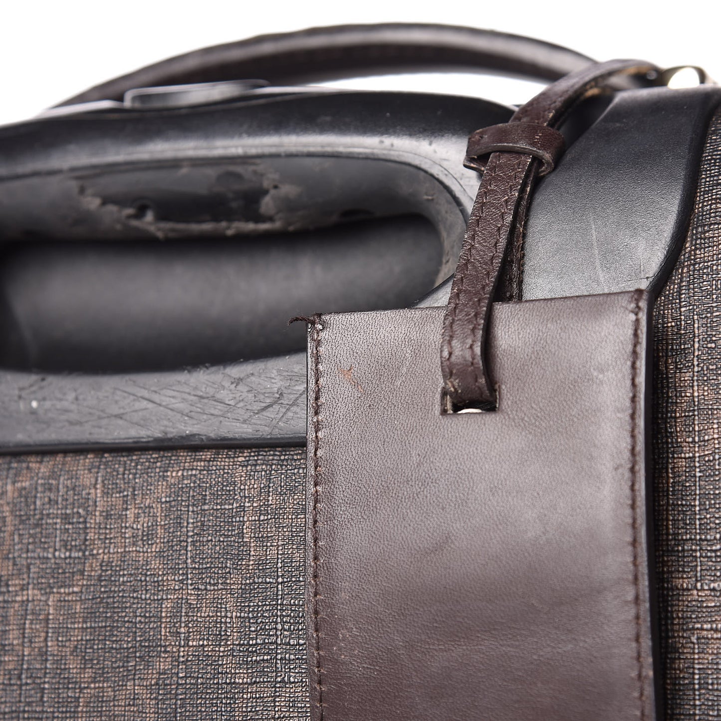 GG Supreme Monogram Four Wheel Carry On Suitcase Dark Brown