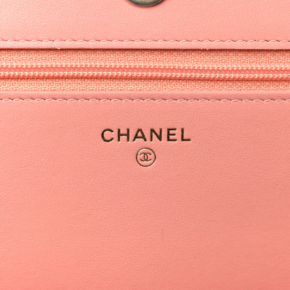 Chanel Caviar Quilted Boy Wallet On Chain WOC Pink 6 of 12