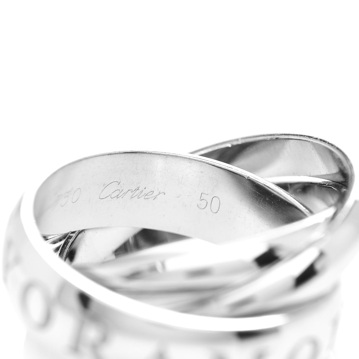 Cartier 18K White Gold Amour Trinity Ring 50 5.25 4 of 4