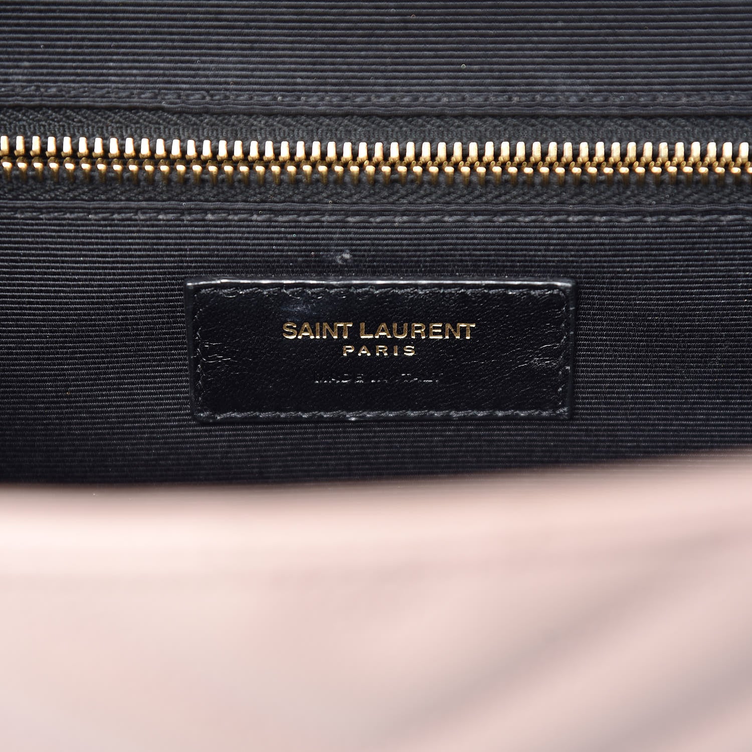 Saint Laurent Grain De Poudre Matelasse Chevron Large Monogram Satchel Rose Antic 6 of 20
