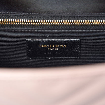 Saint Laurent Grain De Poudre Matelasse Chevron Large Monogram Satchel Rose Antic 6 of 20