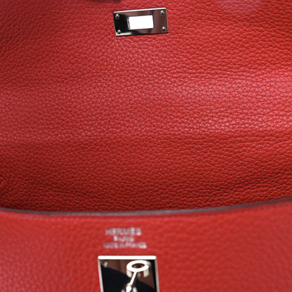 Hermes Taurillon Clemence Retourne Kelly 35 Rouge Casaque 7 of 15