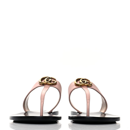 Gucci Calfskin GG Marmont Thong Sandals 39 Perfect Pink 2 of 8