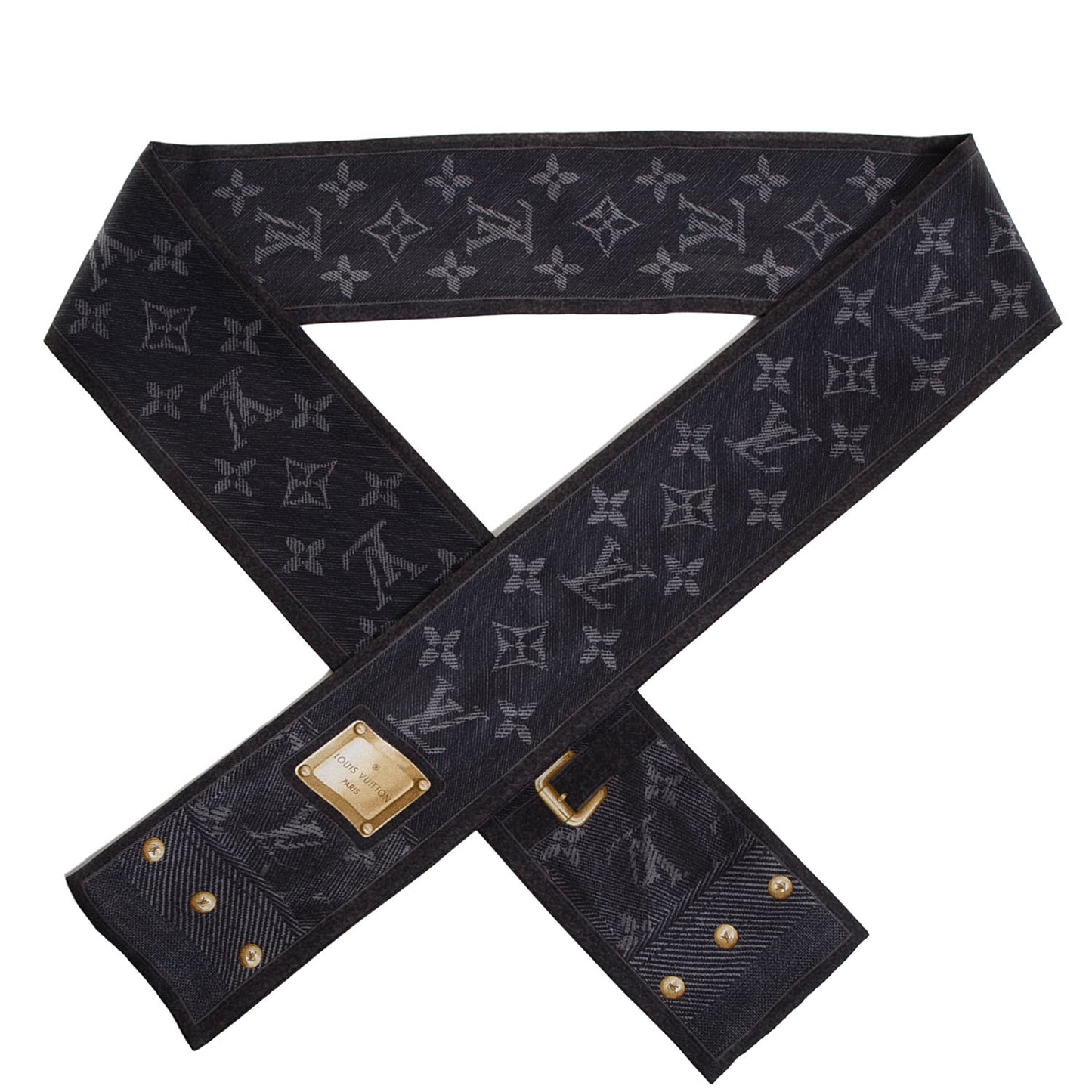 Silk Monogram New Denim Bandeau Black