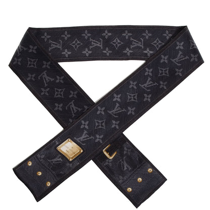 Louis Vuitton Silk Monogram New Denim Bandeau Black 1 of 5