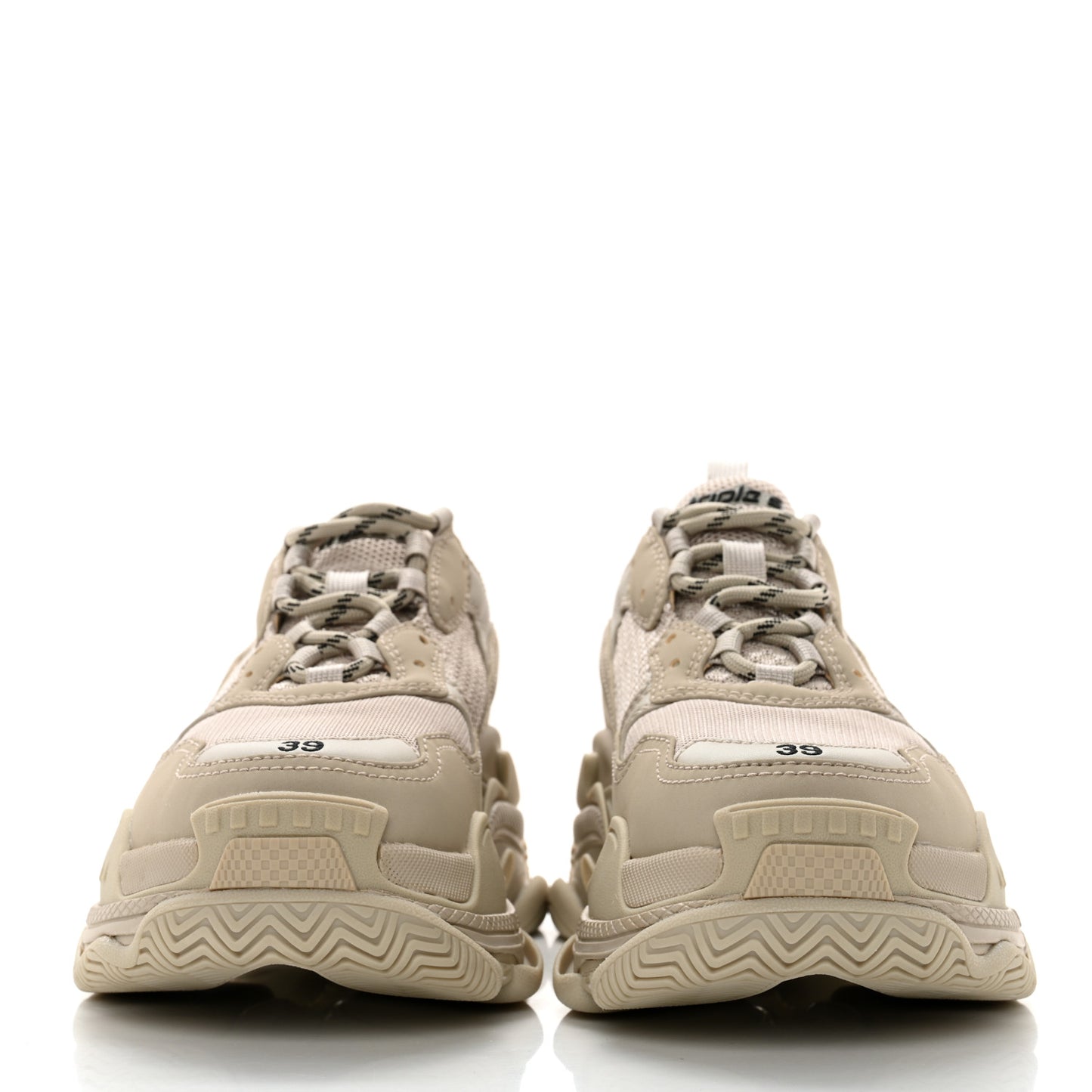 Fabric Mesh Womens Triple S Sneakers 39 Beige