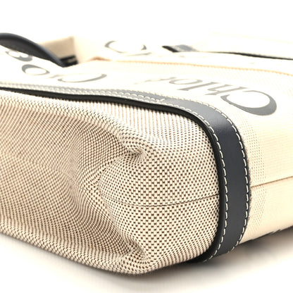 Chloe Cotton Calfskin Small Woody Ribbon Tote White 7 of 8
