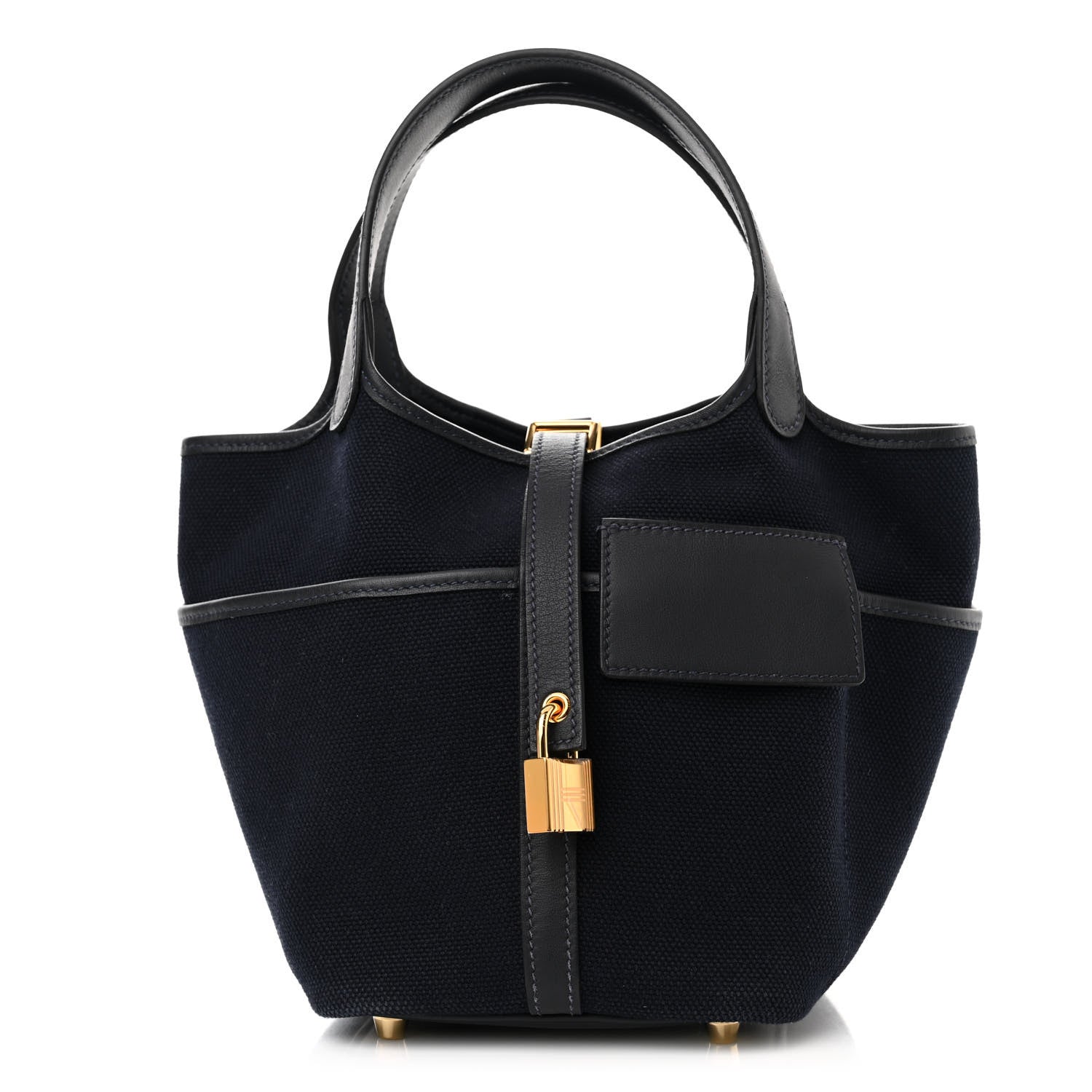 Hermes Toile Goeland Swift Cargo Picotin Lock 18 Bleu Marine 1 of 11