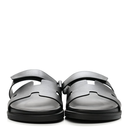 Hermes Calfskin Mens Chypre Sandals 41 Black 2 of 9