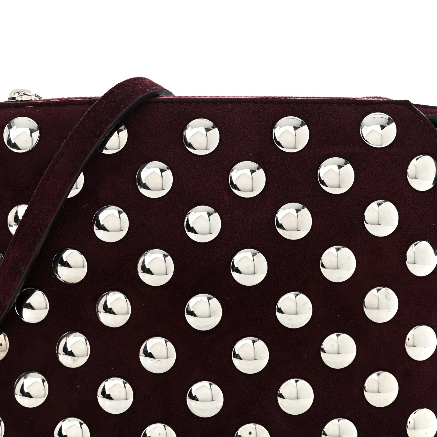 Suede Studded Lina Crossbody Bag Rouge Noir