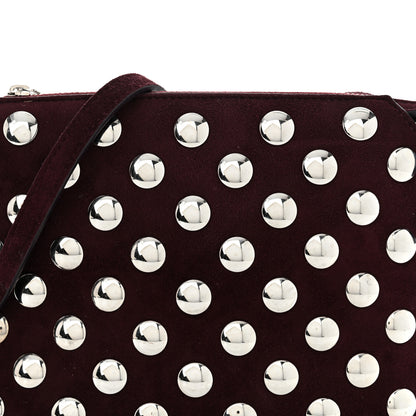 Khaite Suede Studded Lina Crossbody Bag Rouge Noir 6 of 9