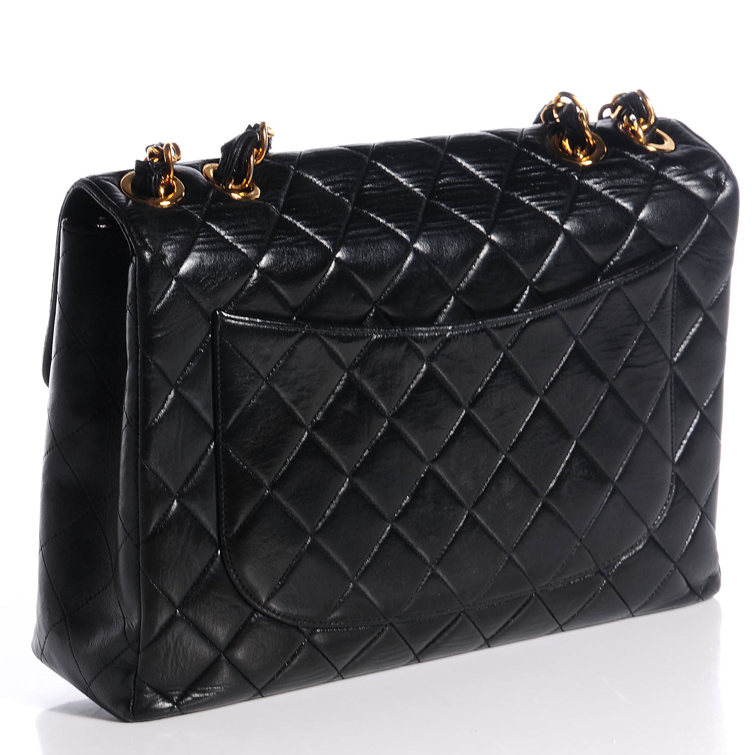 Chanel Lambskin Quilted Jumbo Flap Black 3 of 9