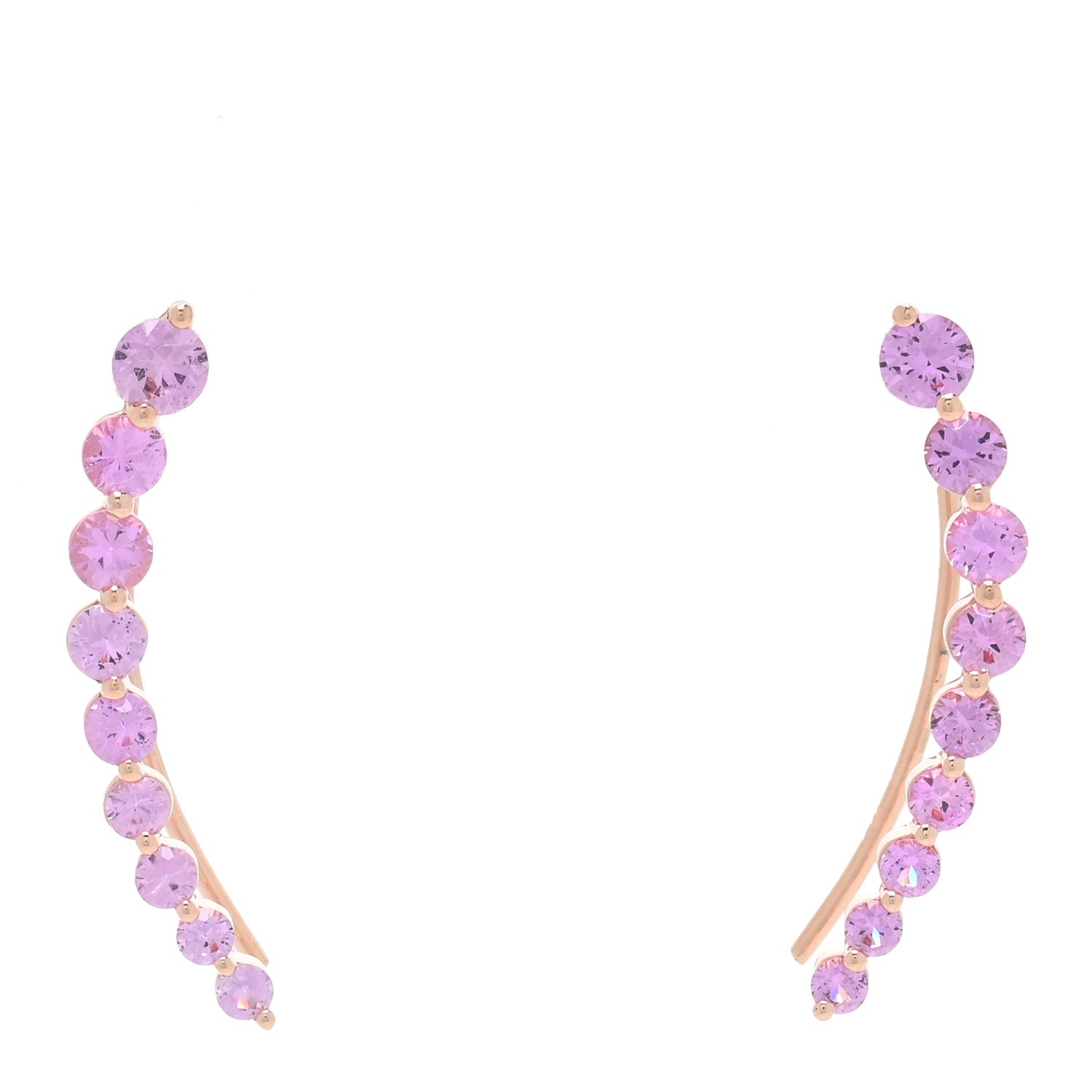 Anita Ko 18K Rose Gold Pink Sapphire Floating Earrings 1 of 4
