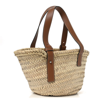 Loewe Raffia Small Basket Tote Bag Natural Tan 3 of 9