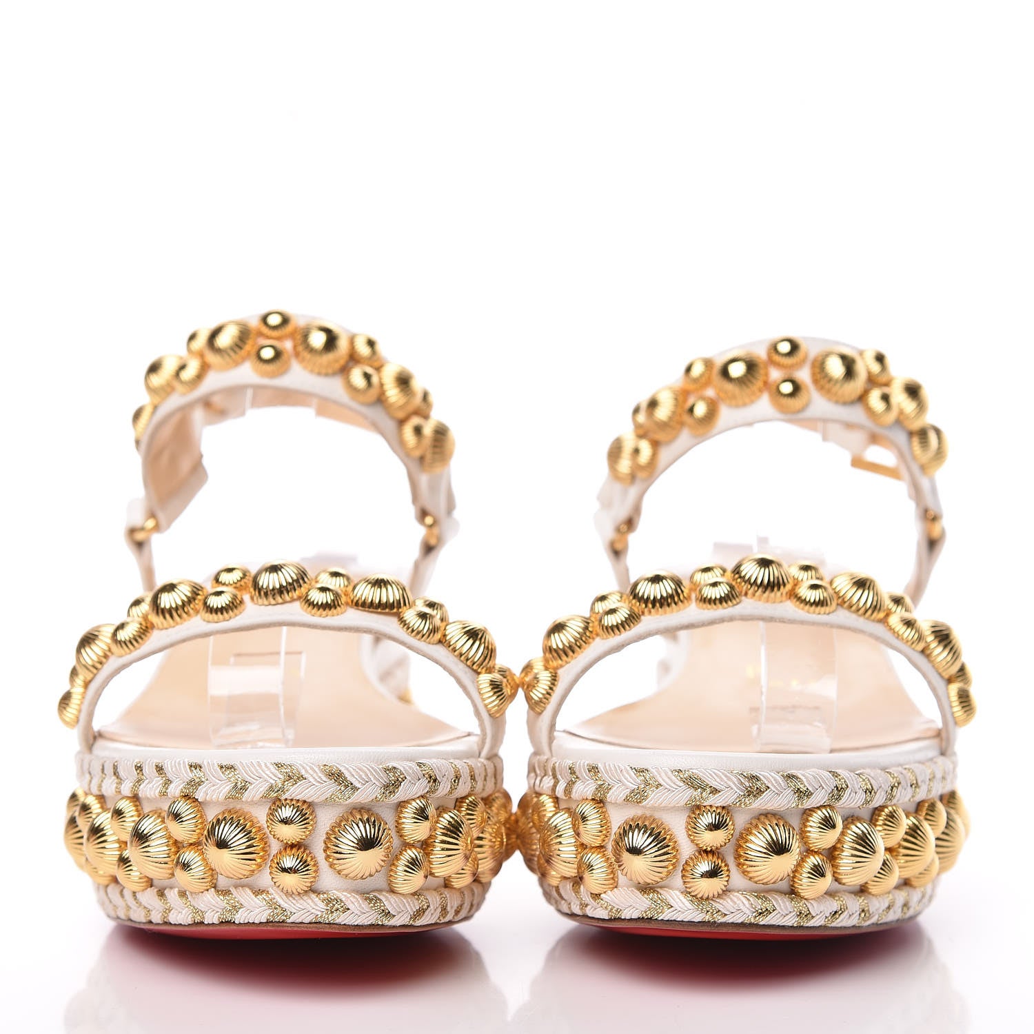 Christian Louboutin Shiny Nappa Rondaclou 60 Platform Sandals 36 Latte 2 of 9