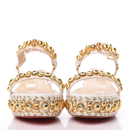 Christian Louboutin Shiny Nappa Rondaclou 60 Platform Sandals 36 Latte 2 of 9