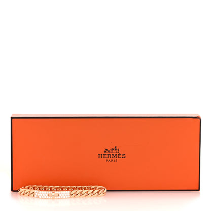 Hermes 18K Rose Gold Diamond PM Kelly Gourmette Bracelet SH 4 of 4