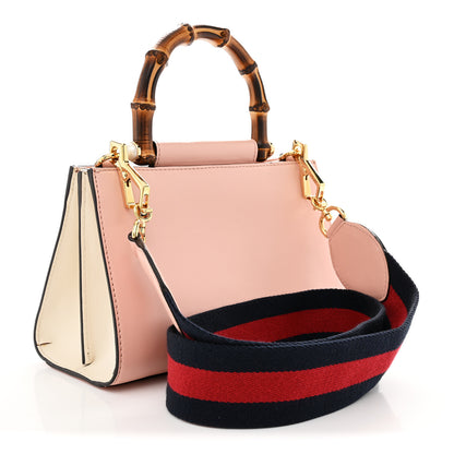 Gucci Nappa Bamboo Web Mini Nymphaea Top Handle Bag Perfect Pink Mystic White 2 of 11