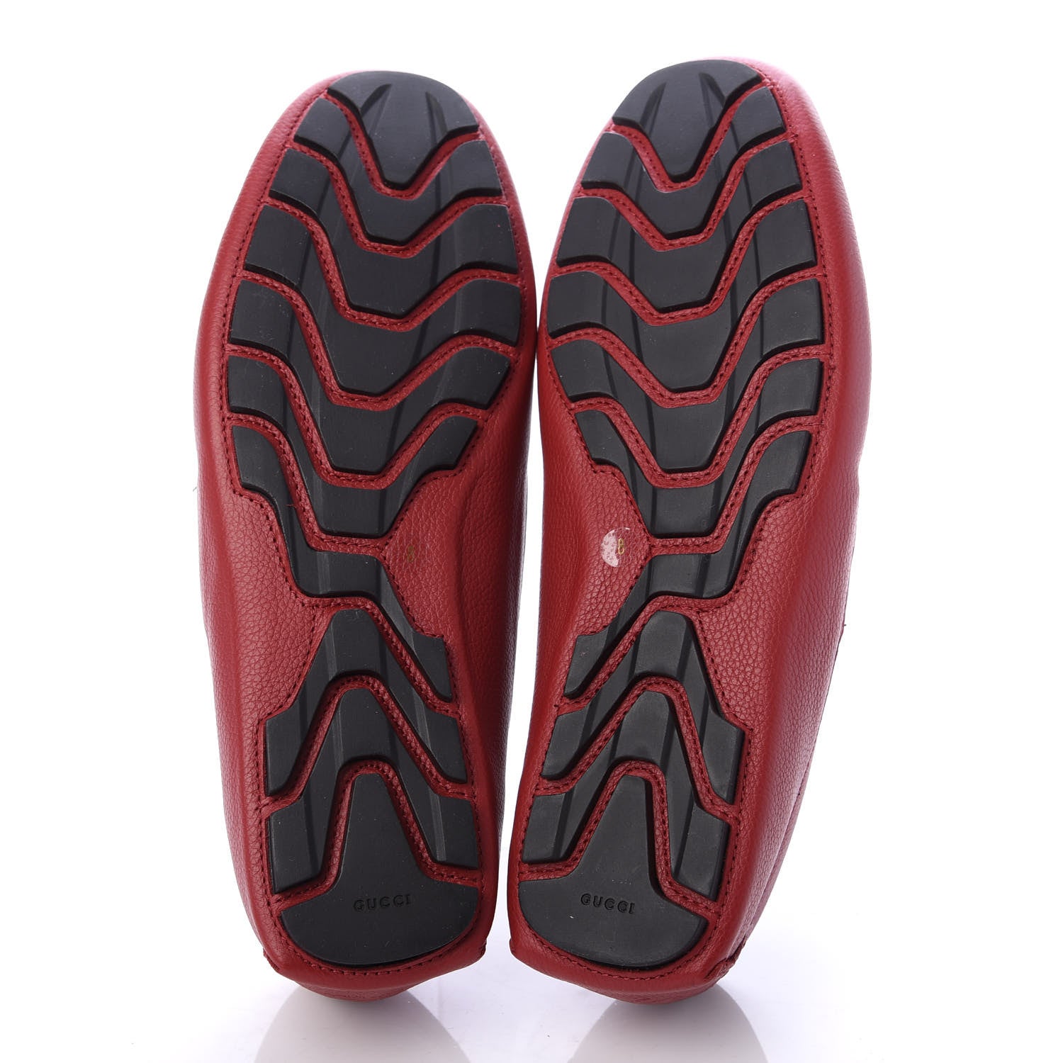 Gucci Calfskin Web Mens Driver Loafers 8 Red 6 of 6