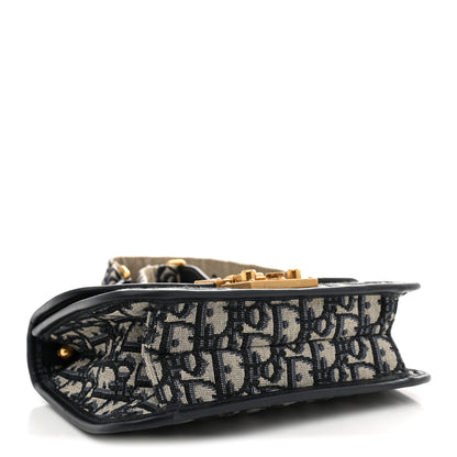 Christian Dior Oblique Small DiorAddict Flap Bag Navy Blue 4 of 12