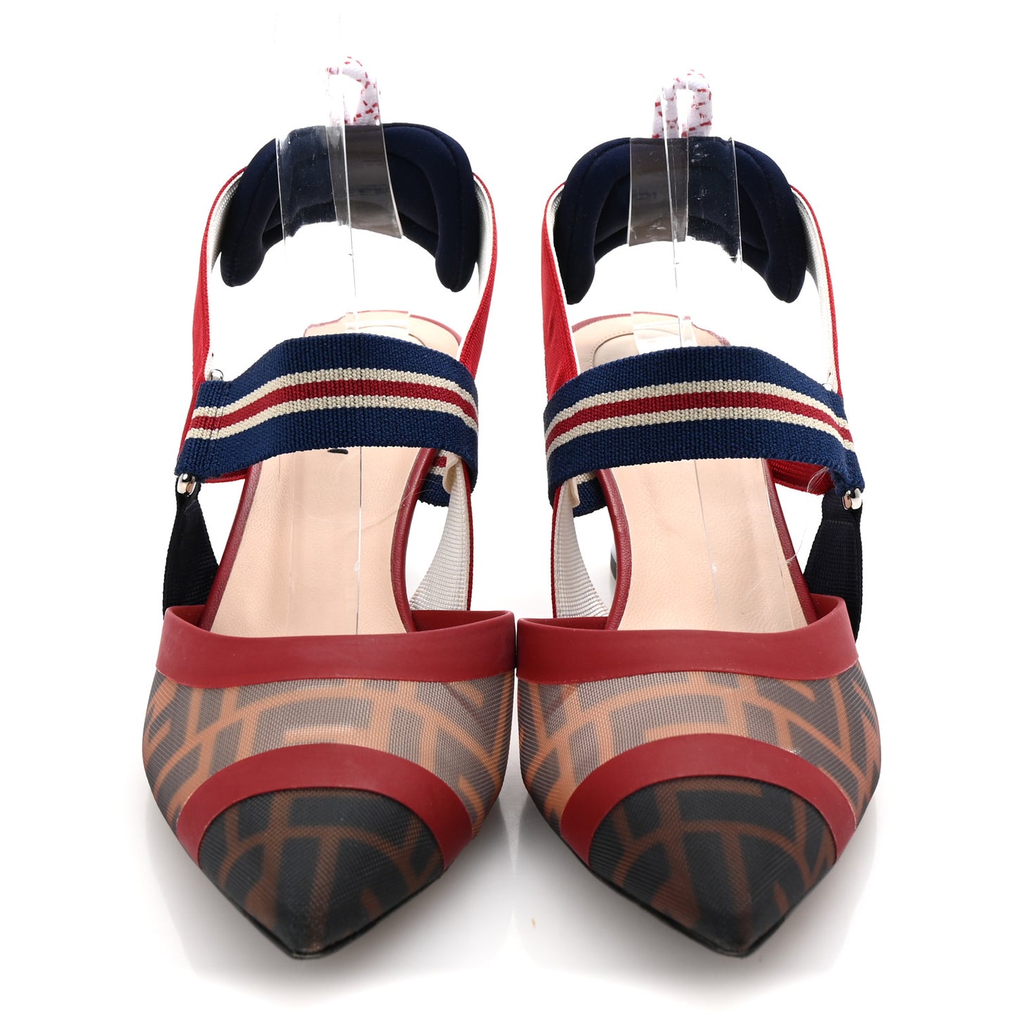 Technical Mesh FF Colibri 55mm Slingback Pumps 39 Tobacco Moro Zaffiro Ciliegia Rosso