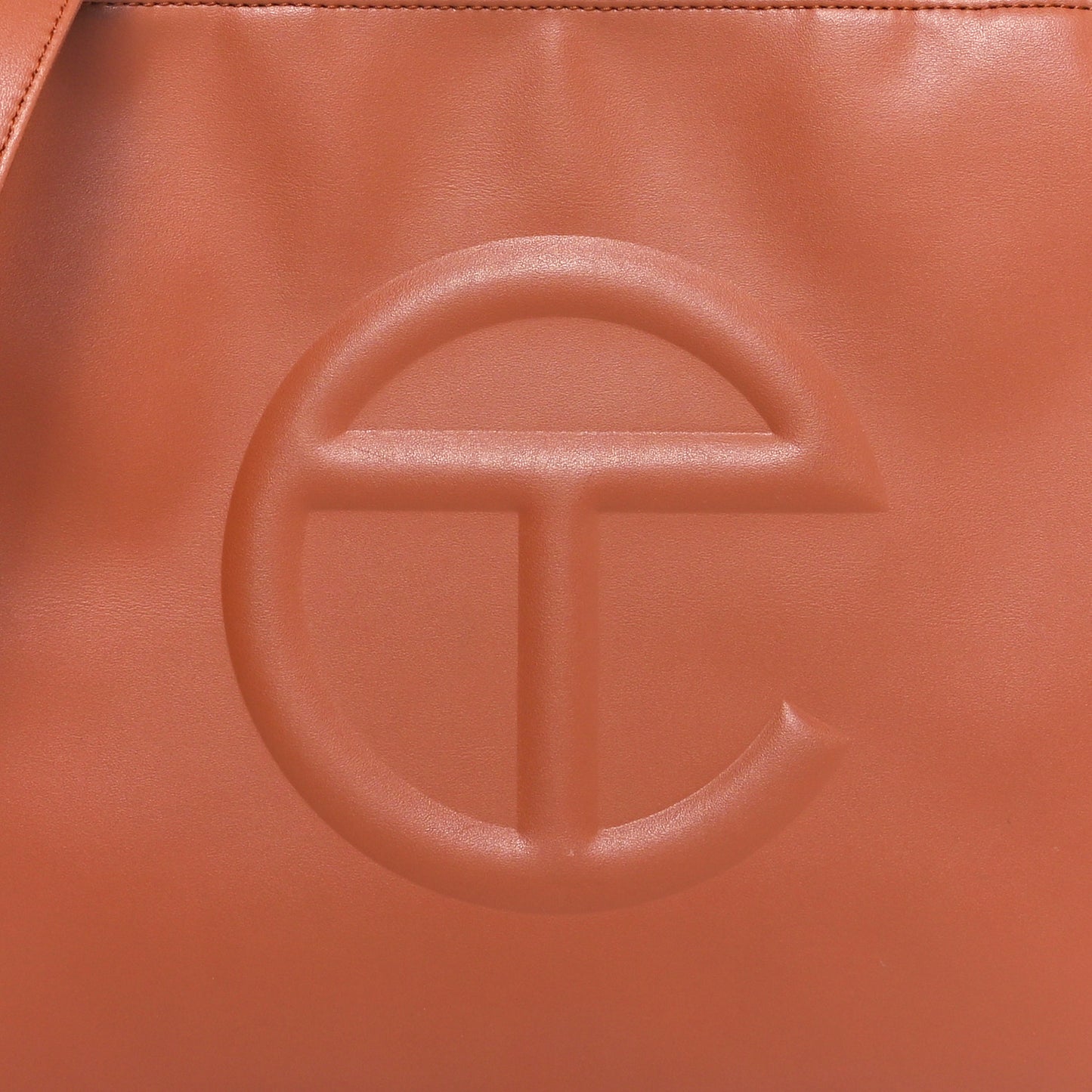 Vegan Leather Medium Shopping Bag Tan