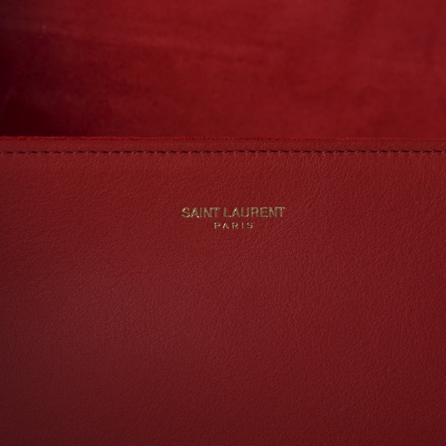 Calfskin Classic Y Ligne Clutch Red