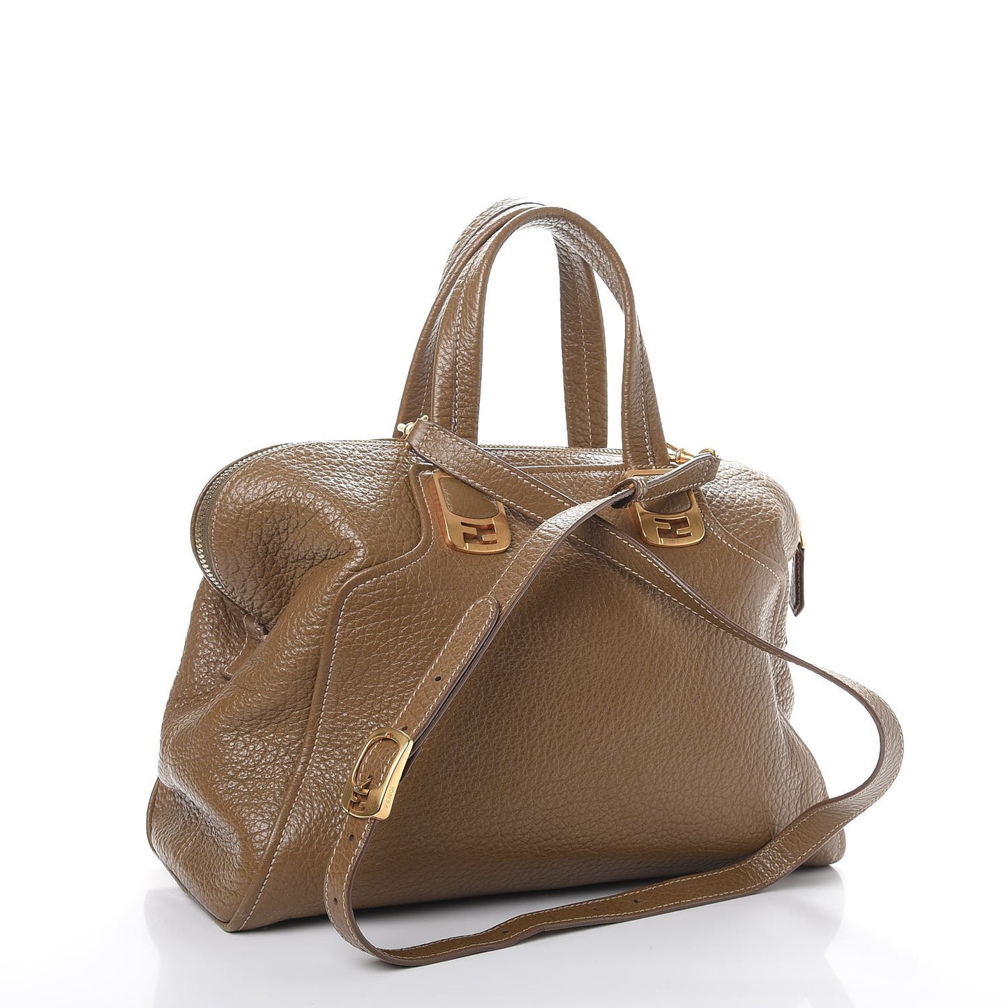 Pebbled Calfskin Large Chameleon Tote Brown