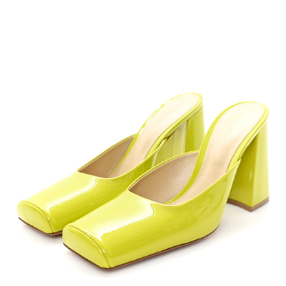 Bottega Veneta Supergloss Patent Tower 90mm Mule Pumps 38 Kiwi 4 of 10
