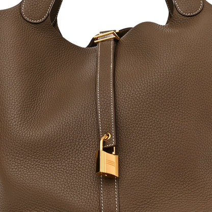 Hermes Taurillon Clemence Picotin Lock 26 GM Etoupe 8 of 10